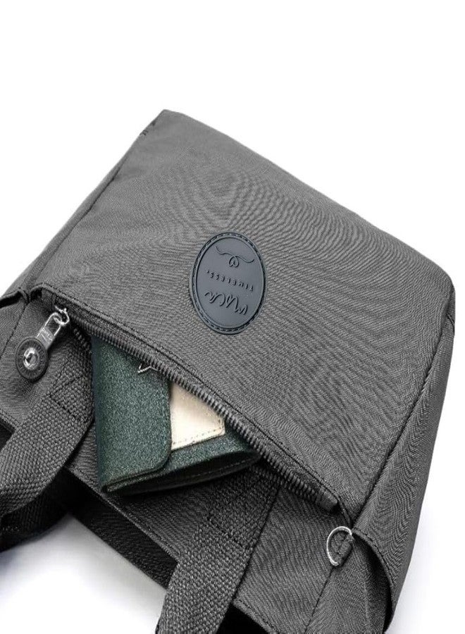 موكا حقيبة كتف نسائية من النايلون المقاوم للماء من MOCA - حقيبة كتف خفيفة الوزن ومتينة وأنيقة للمراهقات والنساء، مناسبة للعمل والسفر والاستخدام اليومي (رمادي فاتح) - Image 4